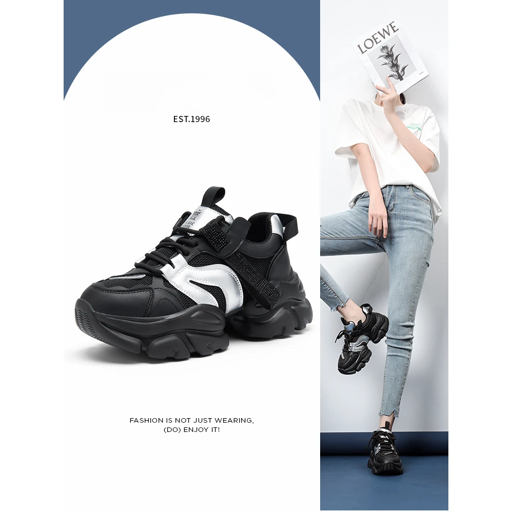 高颜值休闲老爹鞋女款爆款百搭简约时尚百搭网面B1094B90422