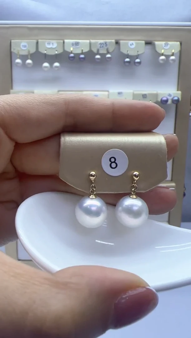【闪购商品】淡水珍珠耳饰银S925镶嵌8
