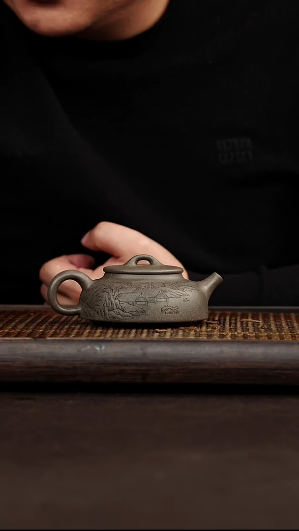 茶壶紫砂宜兴悦茗壶紫砂  青灰段泥