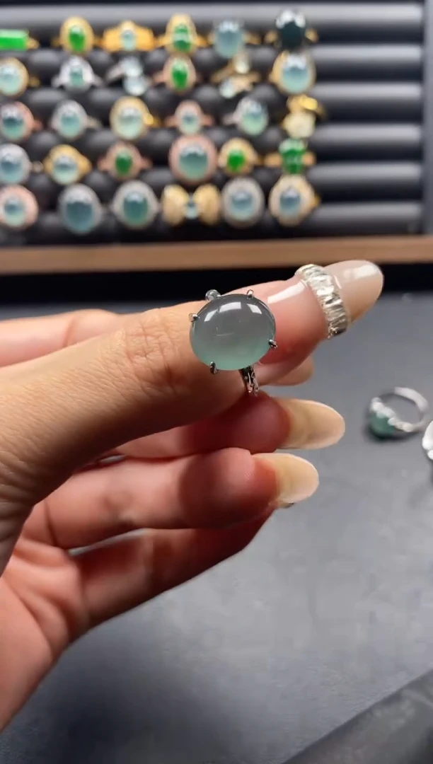 银S925镶嵌戒指翡翠51511
