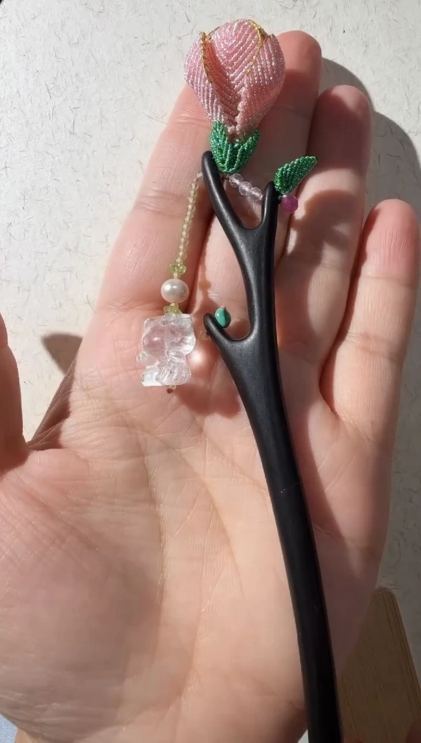 【闪购商品】水晶发簪未镶嵌白水晶猫咪发簪