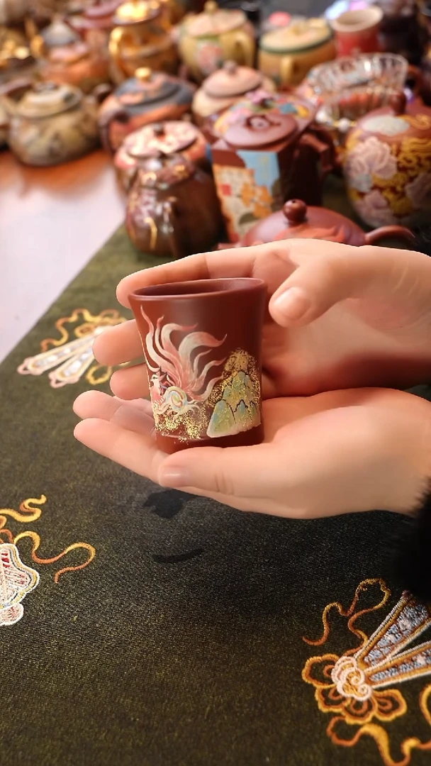 茶壶紫砂大红袍九尾杯