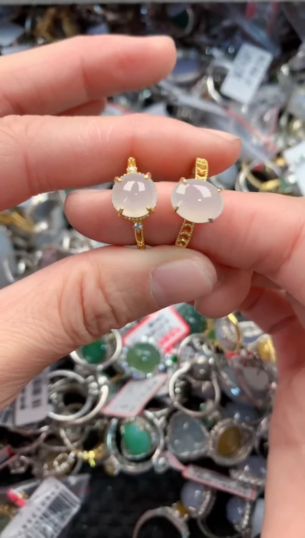 银S925镶嵌戒指翡翠777   4