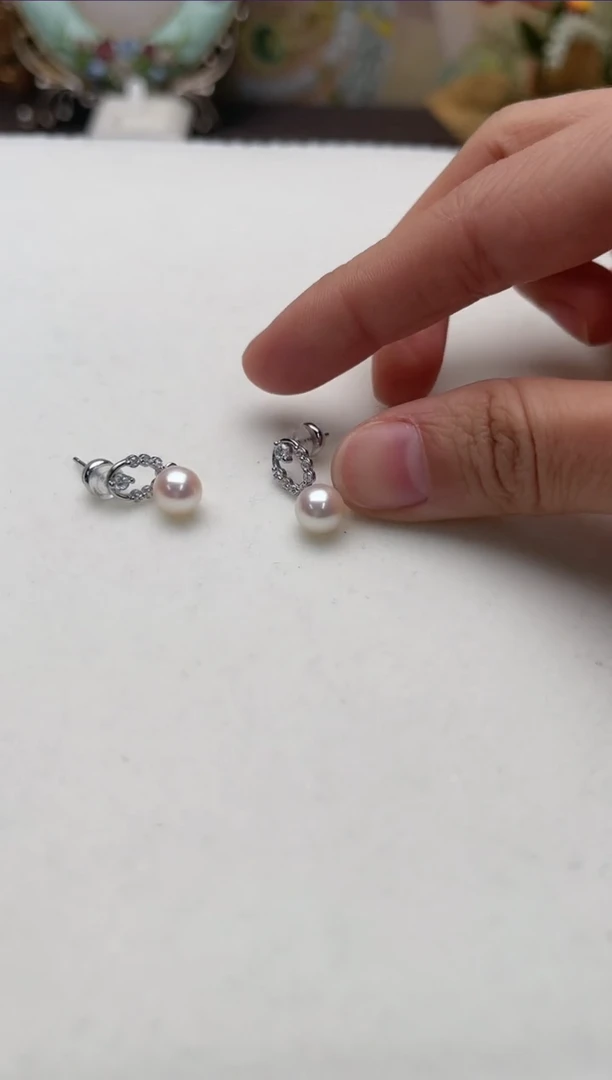 【闪购商品】海水珍珠耳钉银S925镶嵌ap6528耳钉