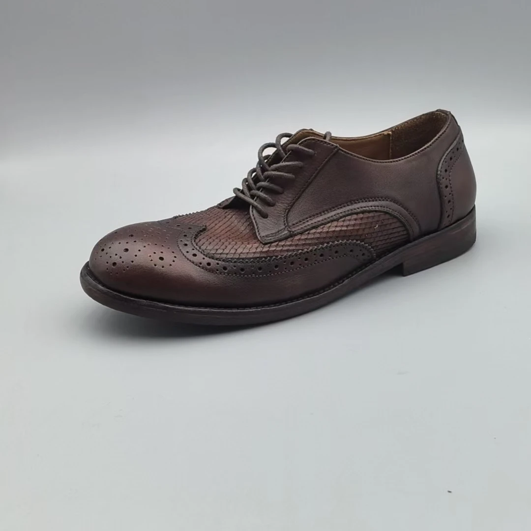 新款轻质厚底系带男士皮鞋休闲鞋C398