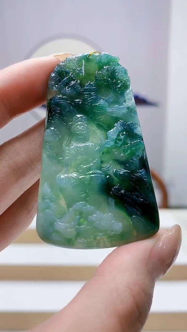 未镶嵌定制翡翠4852MM-毛货挂件81