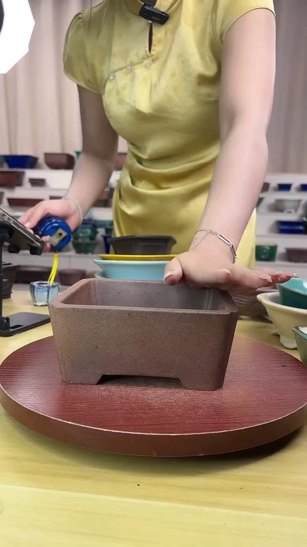 紫砂花盆浅草紫砂花盆微瑕