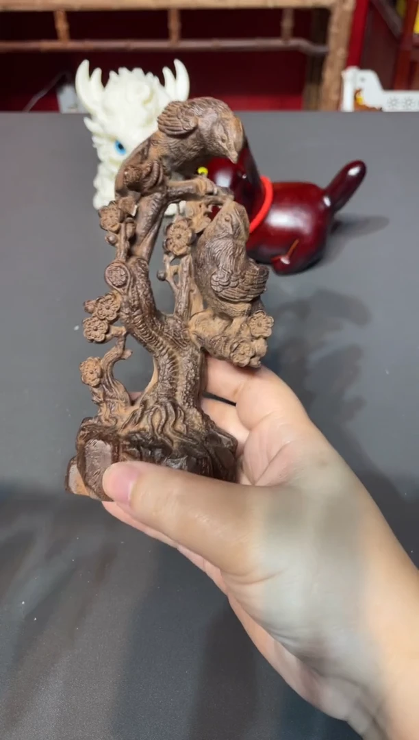 风车木（黑檀木）无事牌(直播推荐)     鸟