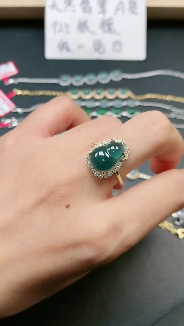 翡翠戒指银S925镶嵌111111