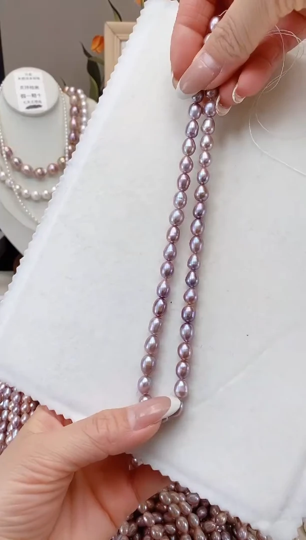 【闪购商品】淡水珍珠项链合金紫胖米 多样性发一