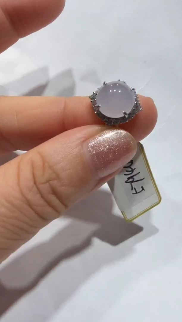 银S925镶嵌戒指翡翠缅甸A货翡翠戒指