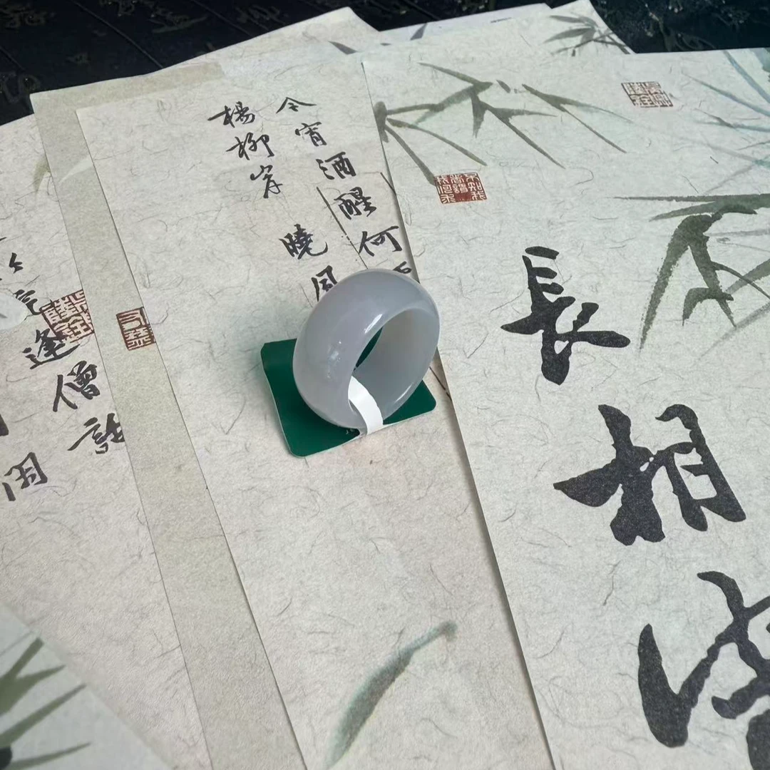 和田玉烟灰扳指26*12mm款