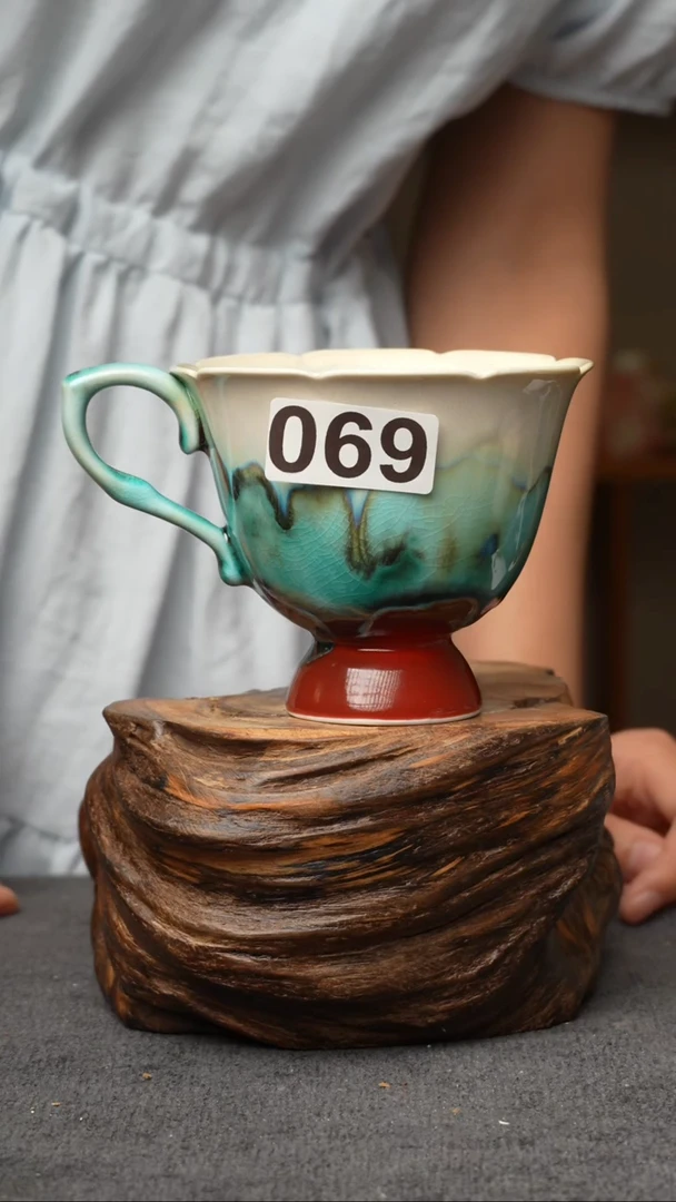 杯子069景德镇手创颜色釉杯（食品级）带冰裂纹