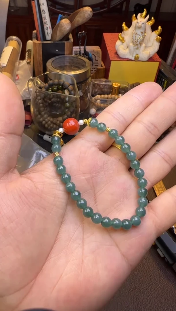 未镶嵌手链翡翠翡翠单圈6mm设计款