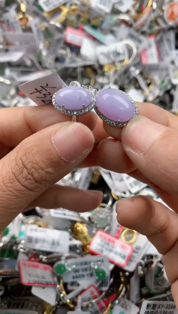 银S925镶嵌戒指翡翠8888----6