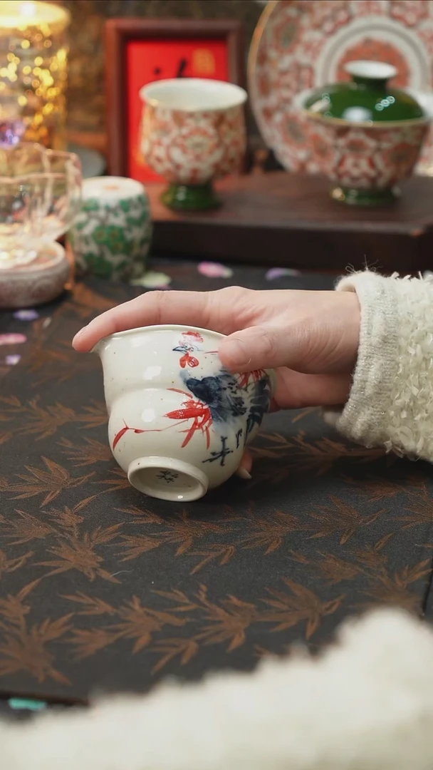 杯景德镇陶瓷杯碗柴烧多人