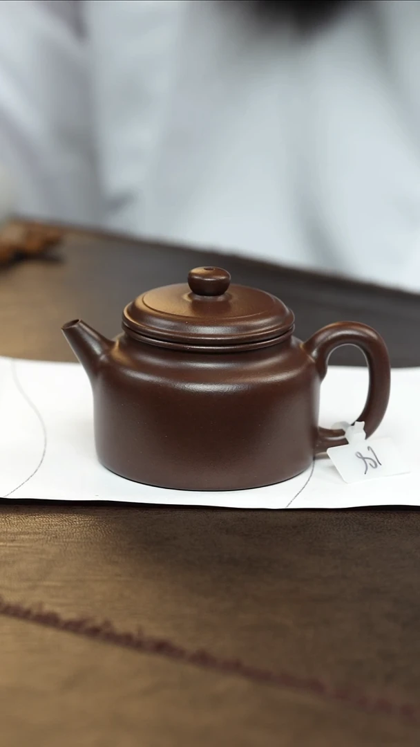 茶壶紫砂壶·13老紫泥小德钟70cc