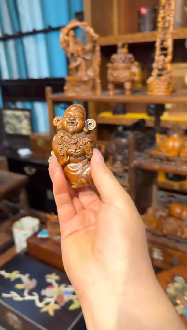 木黄杨木财神手把件68.88888