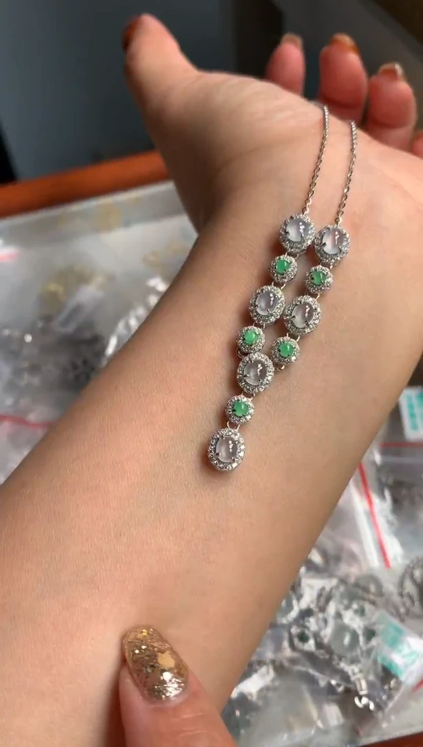 银S925镶嵌戒指翡翠项链
