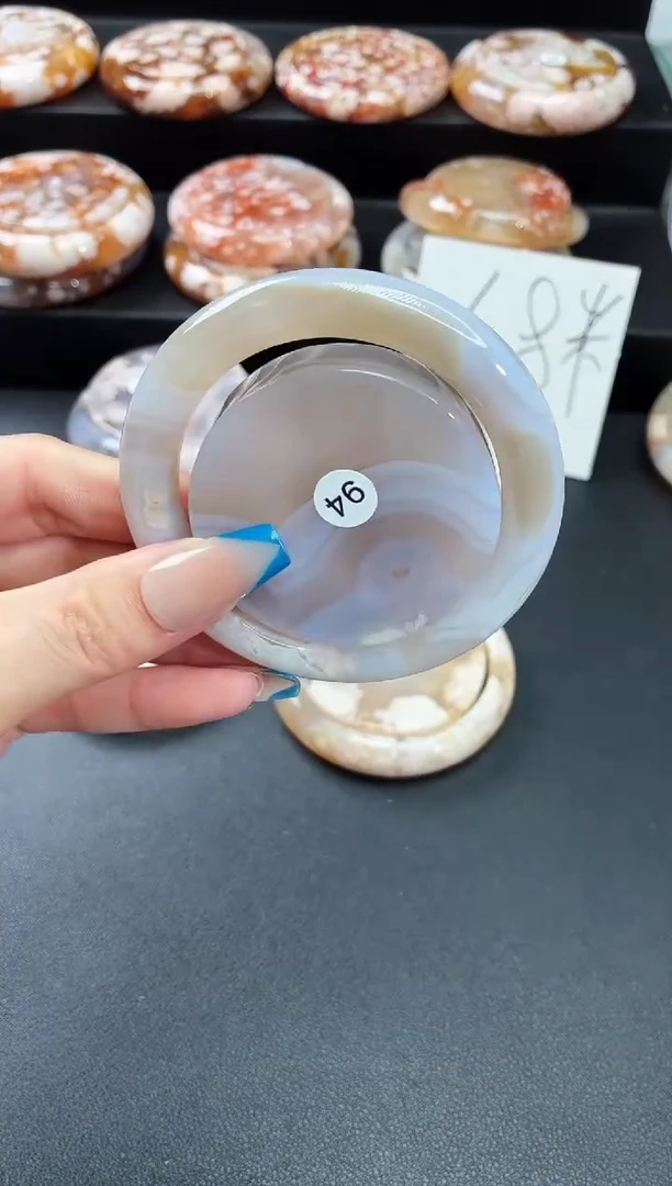 手镯玛瑙/玉髓未镶嵌石英质玉54圈53/54带(赠送镯心)