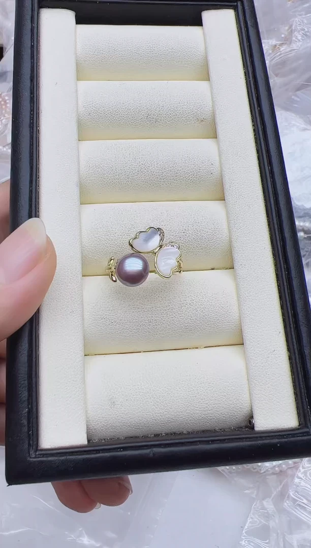 未镶嵌戒指淡水珍珠喵****?戒指