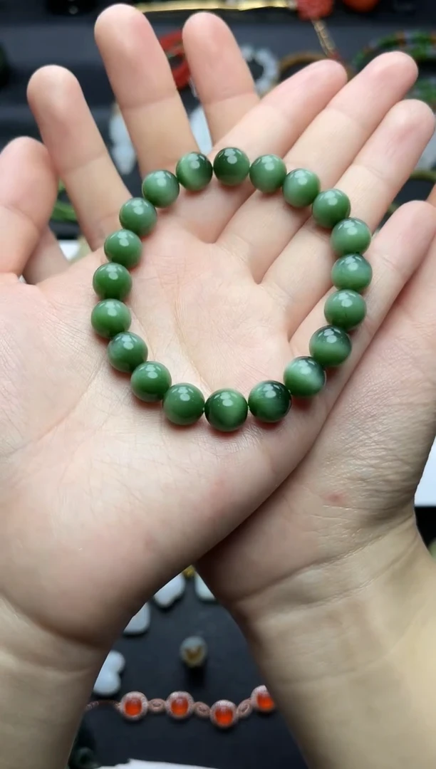 未镶嵌手串和田玉猫眼手串06