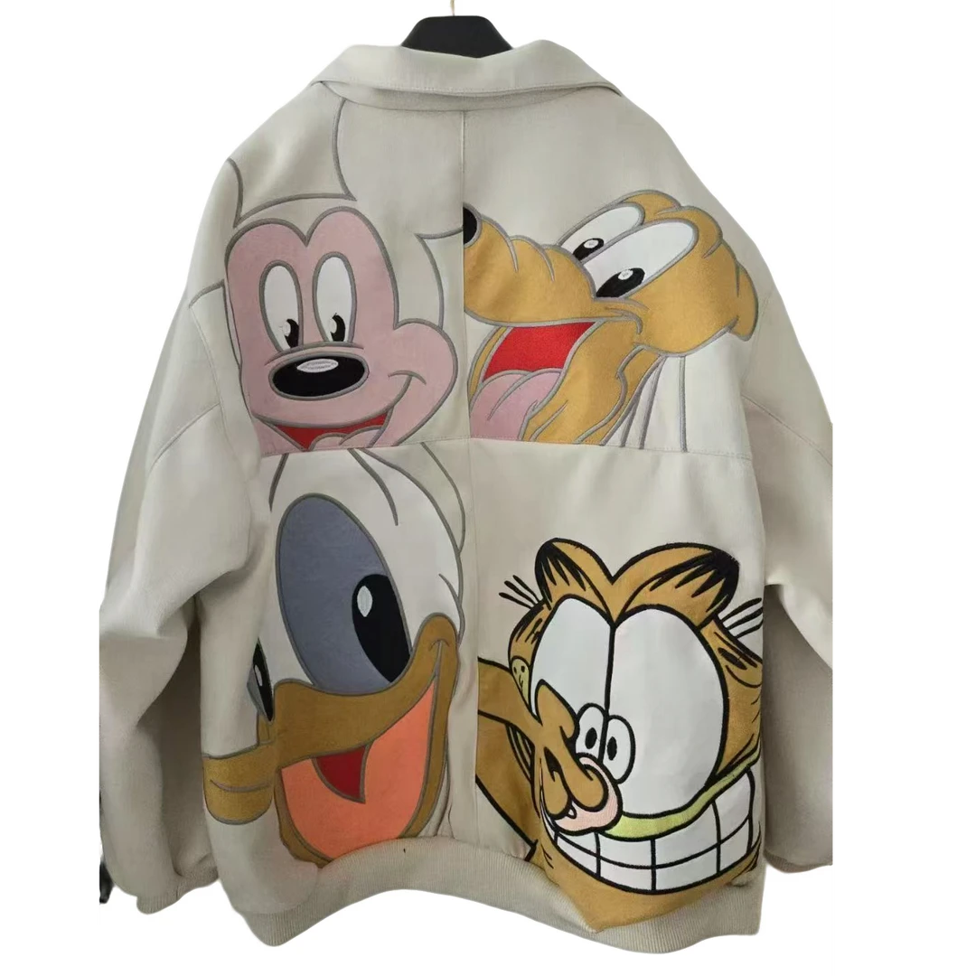 四宫格 麂皮绒刺绣 夹克外套