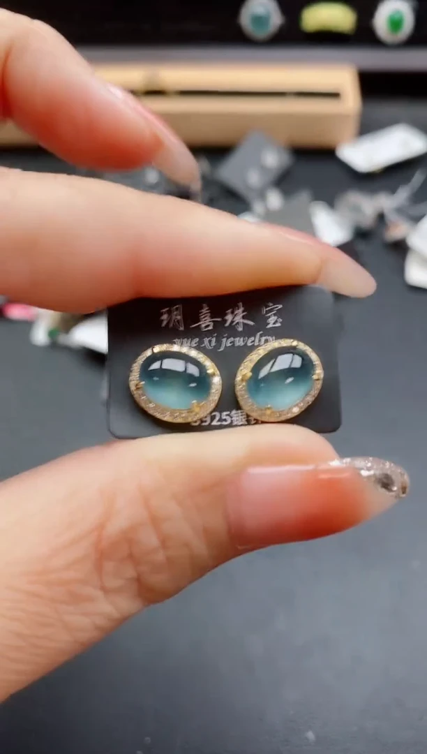 银S925镶嵌戒指翡翠1