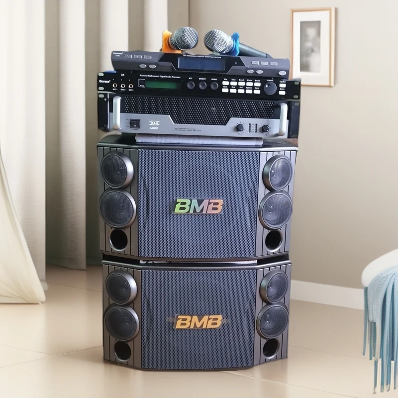 未拆封  不包邮BMB进口10寸卡包音响四件套880家庭K歌演出套装