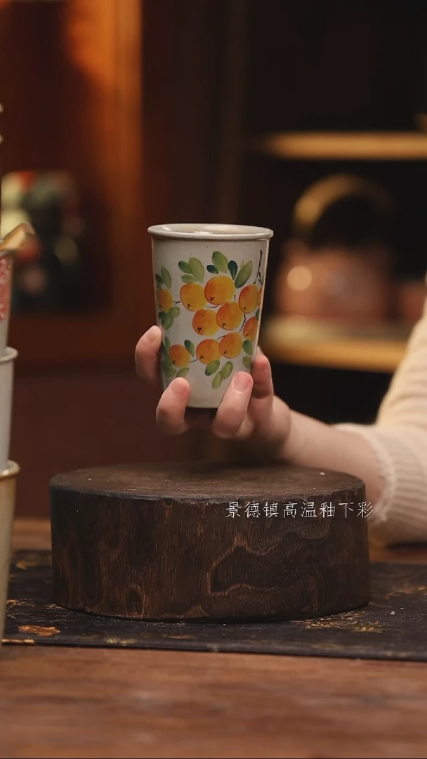 陶瓷景德镇高温釉下手绘陶瓷@L026@