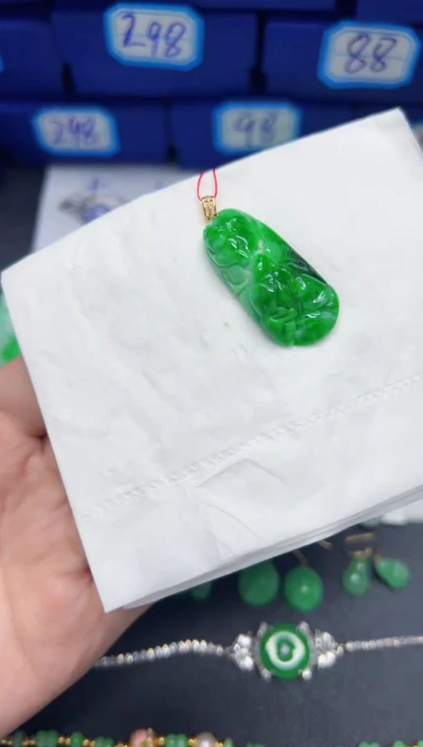 【闪购商品】翡翠颈饰18K金镶嵌Y缅料A货/支持复检/一件