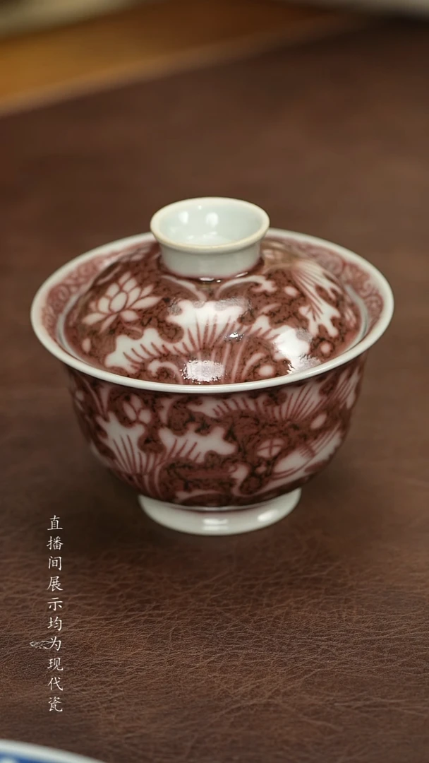 素月明河釉里红一鹭科连