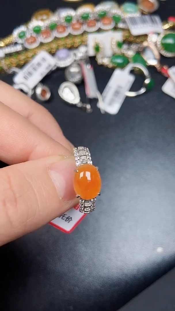 银S925镶嵌戒指翡翠5700