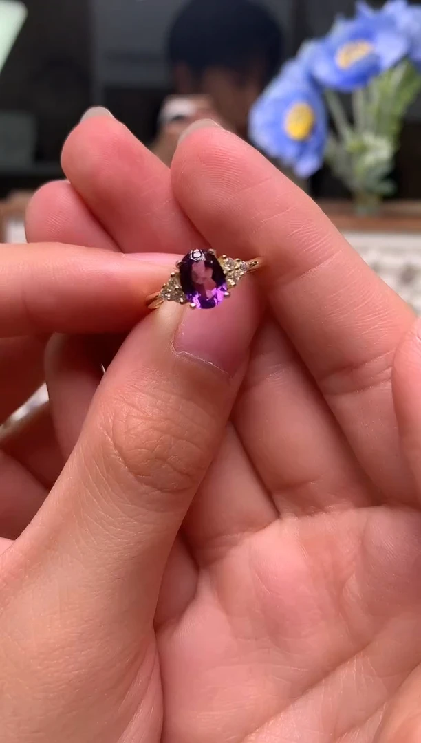 银S925镶嵌戒指紫晶.....