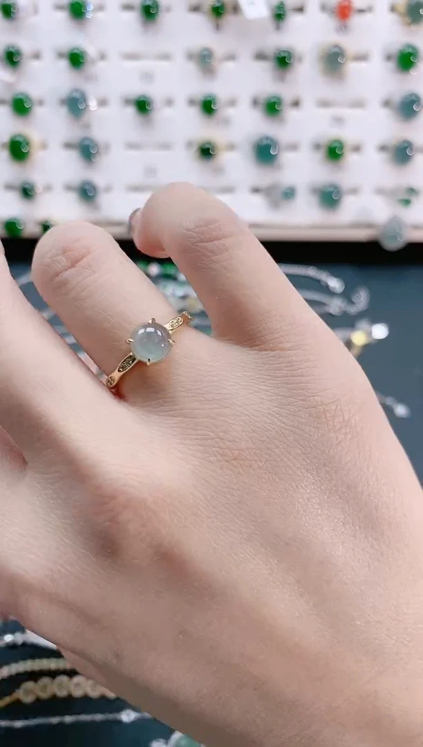 【闪购商品】翡翠戒指银S925镶嵌天然翡翠