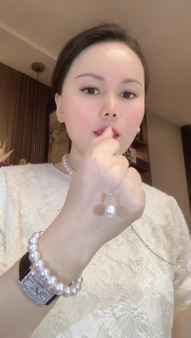 18K金镶嵌项链海水珍珠A58