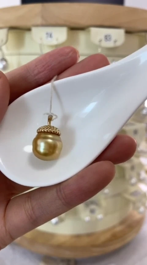 银S925镶嵌海水珍珠吊坠(赠链)12-13mm