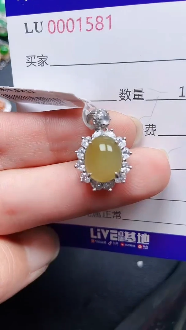 颈饰银S925镶嵌翡翠1581