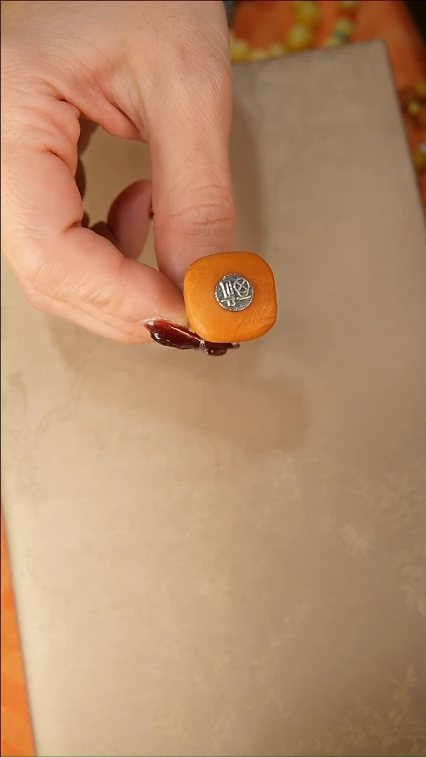 【闪购商品】琥珀戒指银S925镶嵌戒指