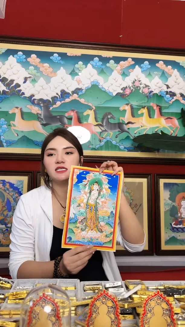 吊坠摩老师-热贡纯手绘周毛