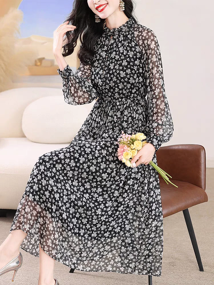 【编号21】120裙长重磅桑蚕丝100桑蚕丝显瘦气质感连衣裙8291-H2