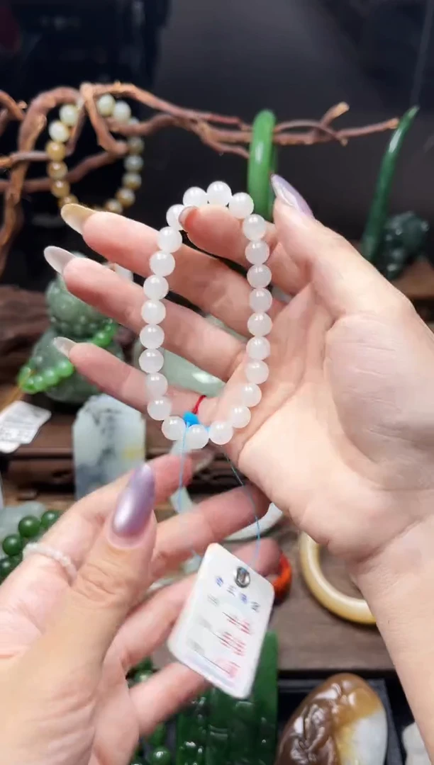 手串未镶嵌和田玉卡8新疆黑山 圆珠9010982