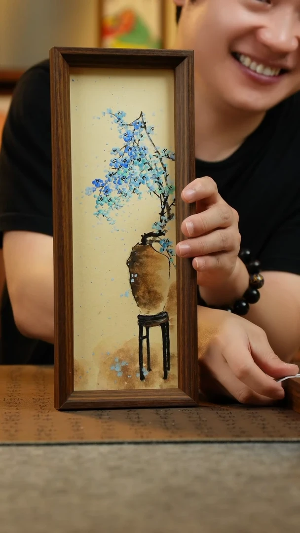 国画12.5*31.5纯手绘国风国画摆台