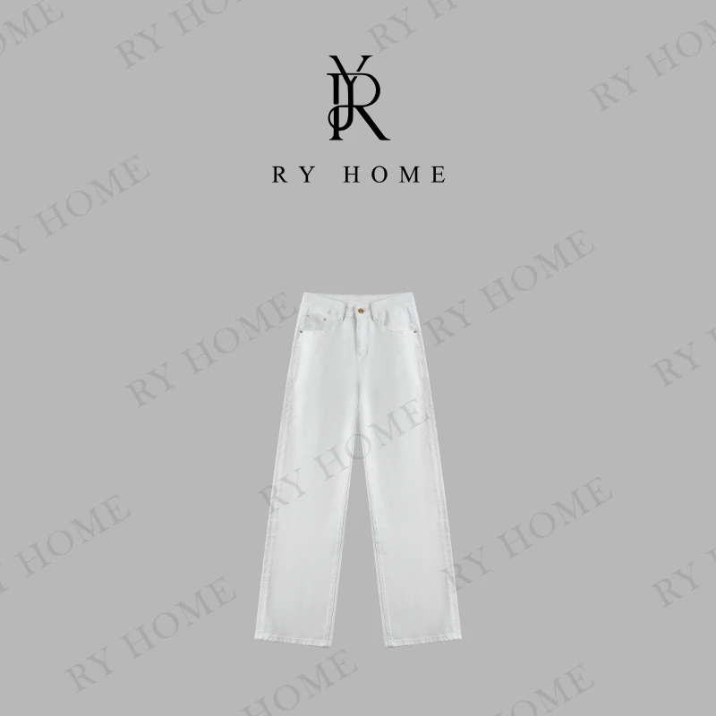【容雨RYHOME】设计款休闲宽松阔腿直筒牛仔裤251K2350