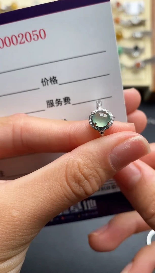 银S925镶嵌戒指翡翠44444444+2