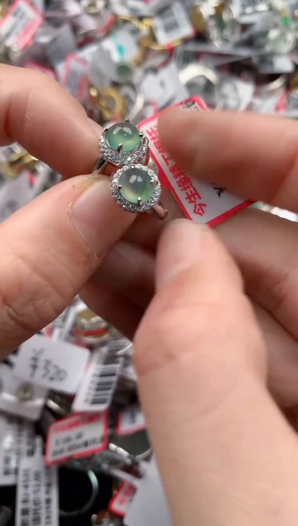 银S925镶嵌戒指翡翠8888-----9