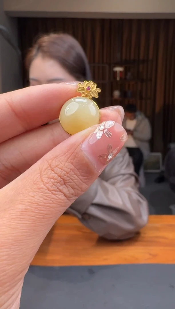 【闪购商品】和田玉15818K金镶嵌1.31冰冰多样性发货