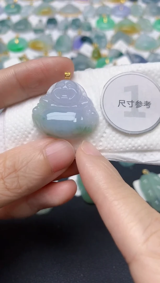 翡翠18K金镶嵌颈饰天然缅甸A货翡翠