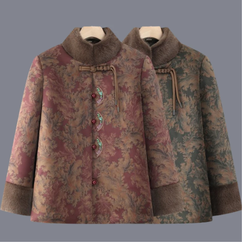 中老年老太太冬装奶奶棉袄老年人冬季棉衣女加绒加厚婆婆过年衣服