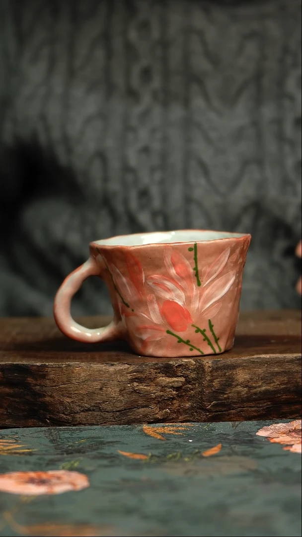 【闪购商品】杯釉下彩手工手绘同款陶器